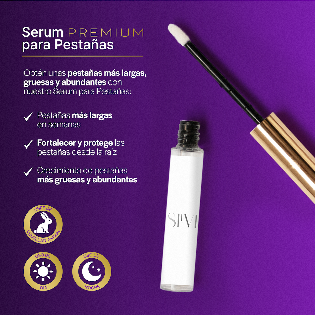 Pestañas más largas, gruesas y abundantes con nuestro Suero Alargador para Pestañas. Pestañas más largas en semanas, fortalece y protege las pestañas. Crecimiento de pestañas gruesas y abundantes.